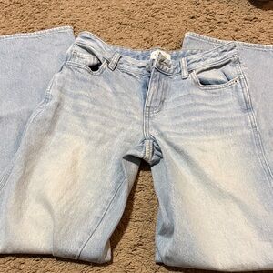 PacSun Denim Wide  Leg Low Rise Jeans in Light Blue